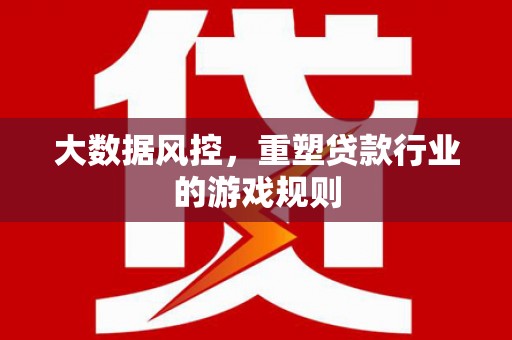 江安大数据风控，重塑贷款行业的游戏规则