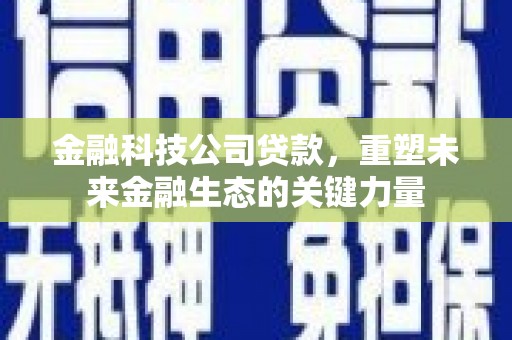 江安金融科技公司贷款，重塑未来金融生态的关键力量