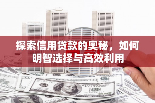 江安探索信用贷款的奥秘，如何明智选择与高效利用